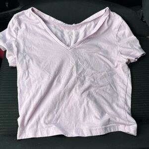 Wild Fable Light Pink V-Neck Short Sleeve Tee